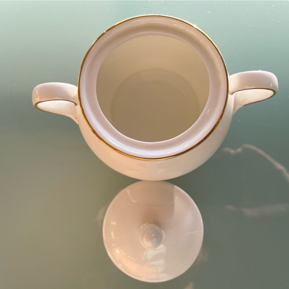 Royal Grafton Warwick design fine bone china sugar pot white burgundy gold band - Picture 5 of 7